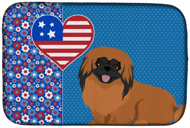 Main image of Red Pekingese USA American Dish Drying Mat Absorbent Dish Drying Mat Pad for Kitchen Counter Dish Drainer Mat for Countertop, 14