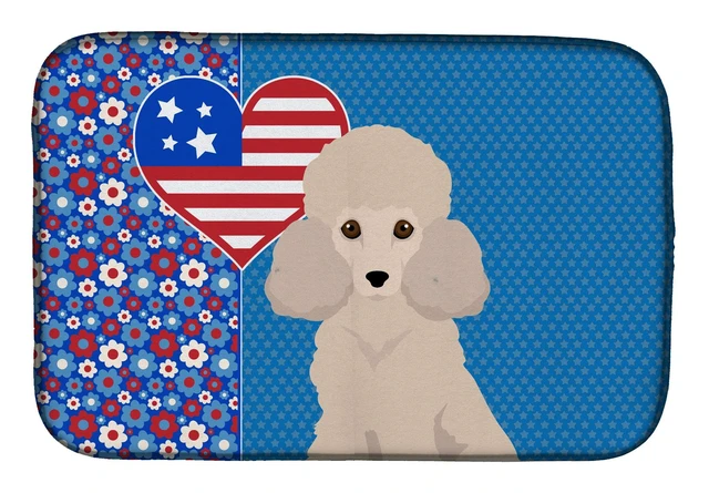 Main image of Toy Cream Poodle USA American Dish Drying Mat Absorbent Dish Drying Mat Pad for Kitchen Counter Dish Drainer Mat for Countertop,