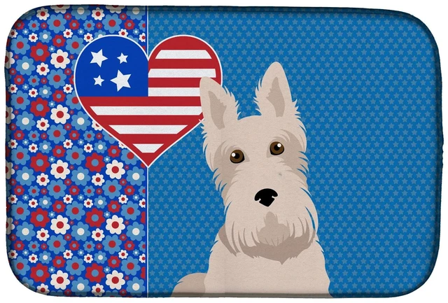 Main image of Wheaten Scottish Terrier USA American Dish Drying Mat Absorbent Dish Drying Mat Pad for Kitchen Counter Dish Drainer Mat for Cou