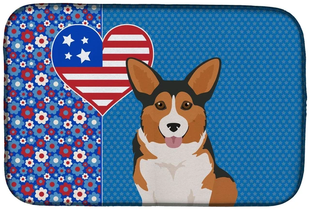 Main image of Sable Pembroke Corgi USA American Dish Drying Mat Absorbent Dish Drying Mat Pad for Kitchen Counter Dish Drainer Mat for Counter