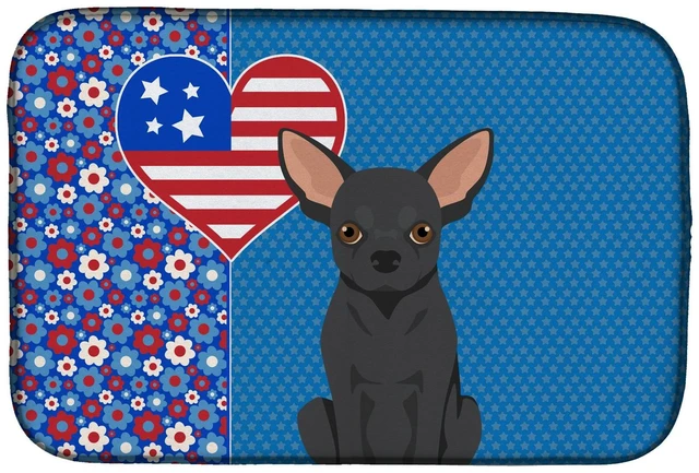 Main image of Black Chihuahua USA American Dish Drying Mat Absorbent Dish Drying Mat Pad for Kitchen Counter Dish Drainer Mat for Countertop,