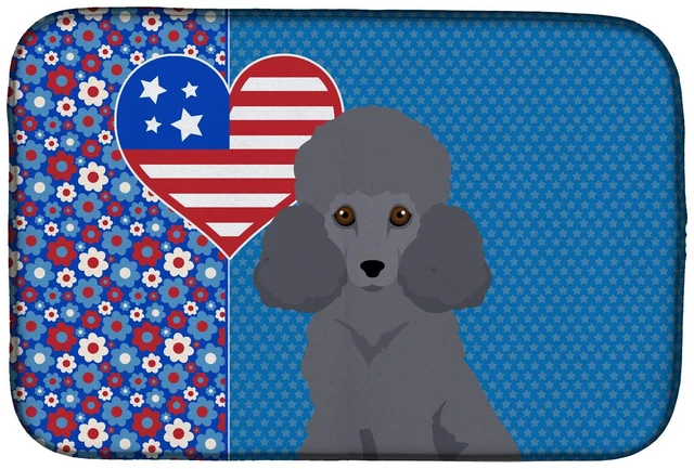 Main image of Toy Grey Poodle USA American Dish Drying Mat Absorbent Dish Drying Mat Pad for Kitchen Counter Dish Drainer Mat for Countertop,