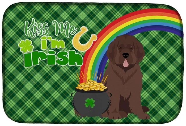 Main image of NEW Brown Newfoundland St. Patrick's Day Dish Drying Mat Absorbent Dish Drying Mat Pad for Kitchen Counter Dish Drainer Mat for