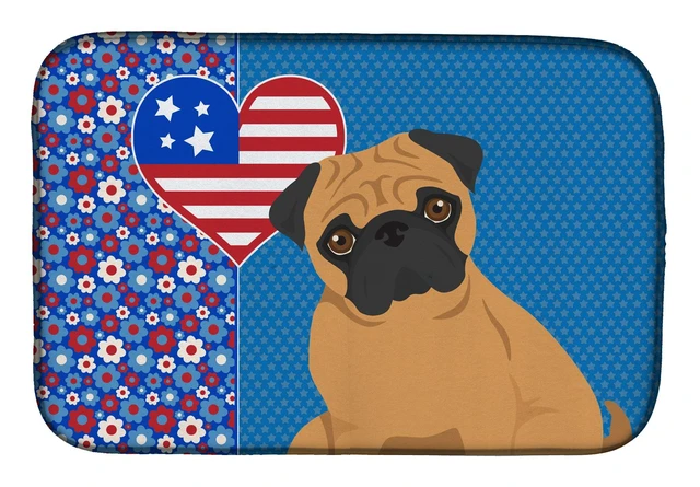 Main image of Apricot Pug USA American Dish Drying Mat Absorbent Dish Drying Mat Pad for Kitchen Counter Dish Drainer Mat for Countertop, 14 x