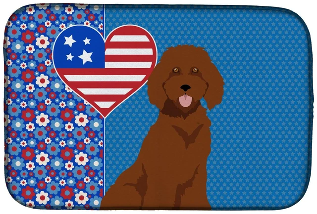 Main image of Standard Red Poodle USA American Dish Drying Mat Absorbent Dish Drying Mat Pad for Kitchen Counter Dish Drainer Mat for Countert
