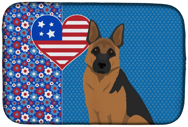 Main image of Black and Tan German Shepherd USA American Dish Drying Mat Absorbent Dish Drying Mat Pad for Kitchen Counter Dish Drainer Mat fo