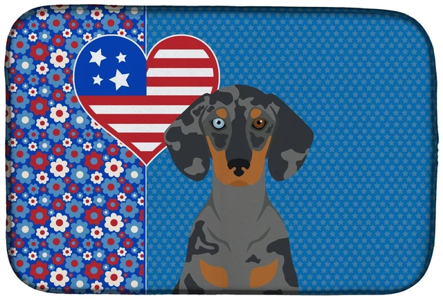 Main image of Black Dapple Dachshund USA American Dish Drying Mat Absorbent Dish Drying Mat Pad for Kitchen Counter Dish Drainer Mat for Count
