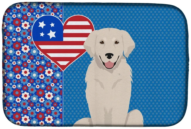 Main image of Cream Golden Retriever USA American Dish Drying Mat Absorbent Dish Drying Mat Pad for Kitchen Counter Dish Drainer Mat for Count