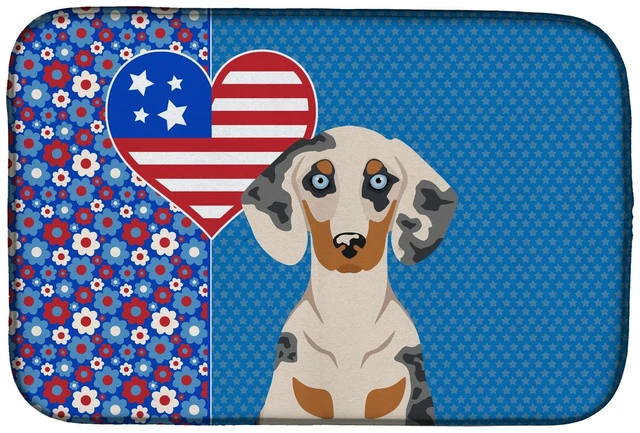 Main image of Cream Dapple Dachshund USA American Dish Drying Mat Absorbent Dish Drying Mat Pad for Kitchen Counter Dish Drainer Mat for Count