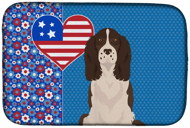 Main image of Liver English Springer Spaniel USA American Dish Drying Mat Absorbent Dish Drying Mat Pad for Kitchen Counter Dish Drainer Mat f