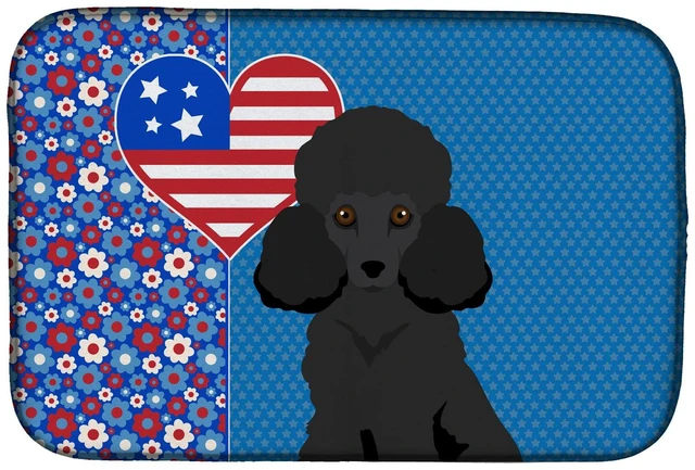 Main image of Toy Black Poodle USA American Dish Drying Mat Absorbent Dish Drying Mat Pad for Kitchen Counter Dish Drainer Mat for Countertop,