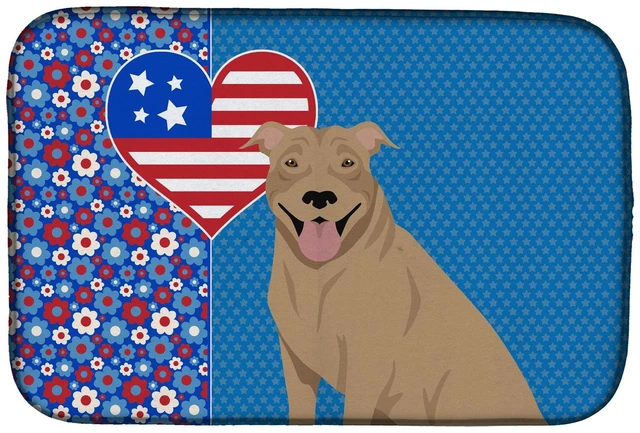 Main image of NEW Fawn Pit Bull Terrier USA American Dish Drying Mat Absorbent Dish Drying Mat Pad for Kitchen Counter Dish Drainer Mat for Co