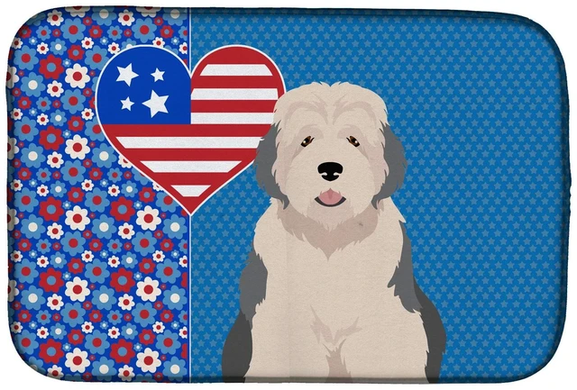 Main image of Old English Sheepdog USA American Dish Drying Mat Absorbent Dish Drying Mat Pad for Kitchen Counter Dish Drainer Mat for Counter