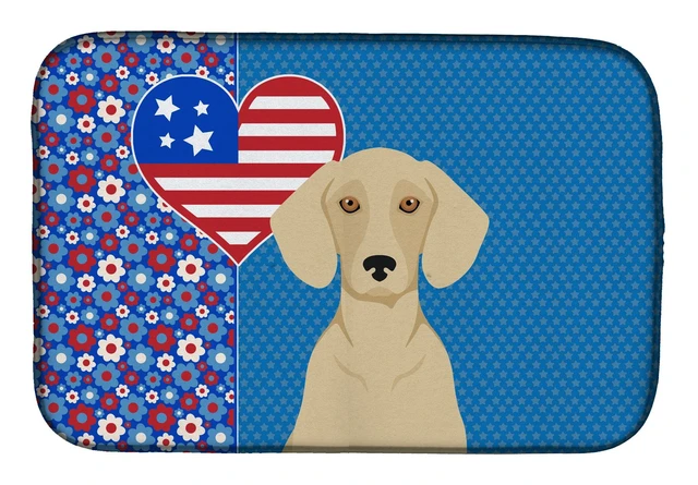 Main image of Cream Dachshund USA American Dish Drying Mat Absorbent Dish Drying Mat Pad for Kitchen Counter Dish Drainer Mat for Countertop,