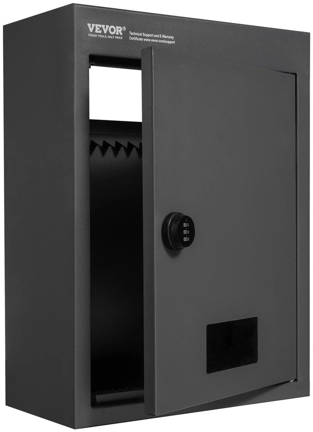 Alt view image 17 of 17 - VEVOR Through The Wall Drop Box, Heavy Duty Steel Through the Wall Mailbox with 2.8-7.9" 13" Combination Lock, 12.5x6.3x16.9" Mail Drop Box, Black