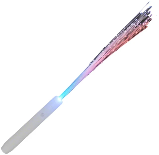 Main image of Patriotic White Fiber Optic Wand with Red White Blue LEDs