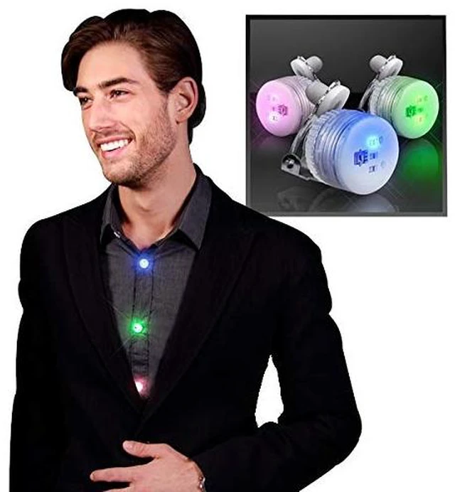 Main image of Assorted Color Round LED Blinky Clip On Pins