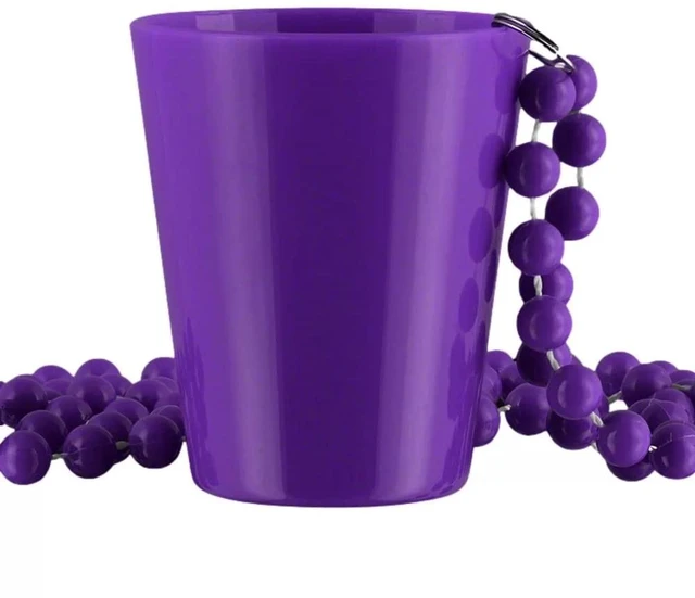 Main image of blinkee Non Light Up Purple Shot Glass on Purple Beaded Necklaces