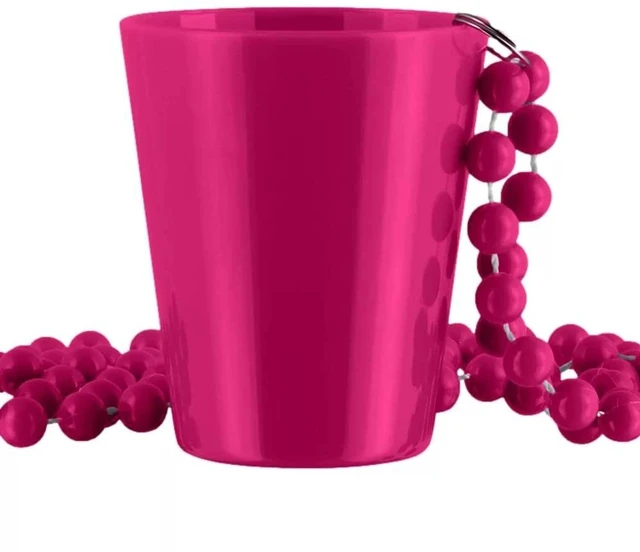Main image of blinkee Non Light Up Pink Shot Glass on Pink Beaded Necklaces
