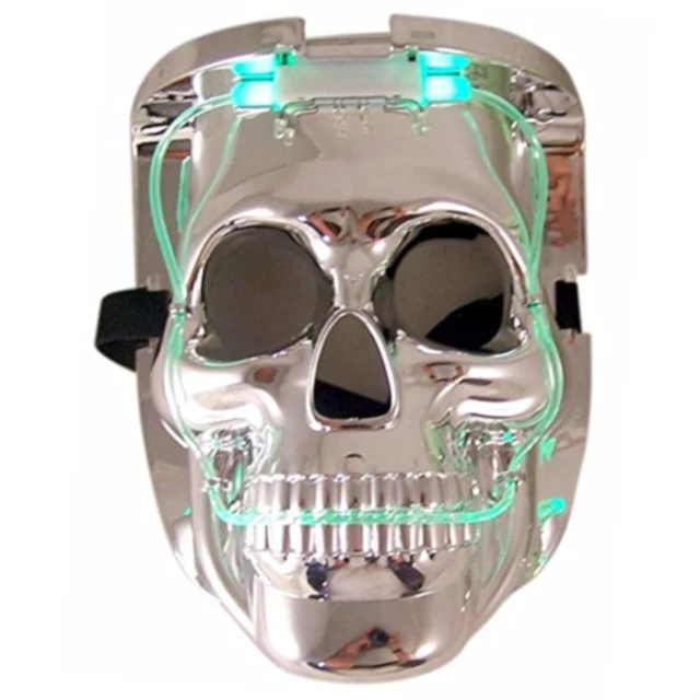 Main image of blinkee LED Color Changing Silver Chrome Skull Face Halloween Mask
