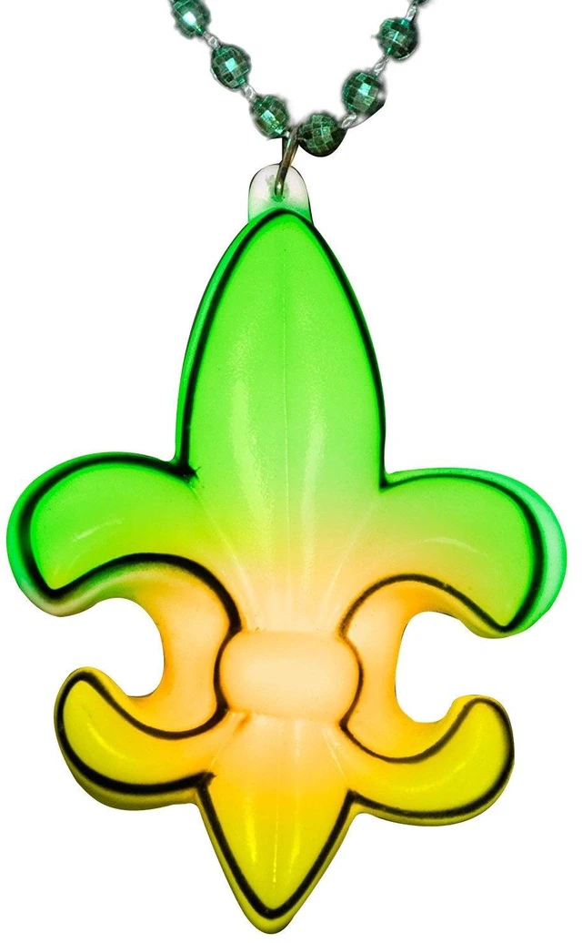 Main image of Blinkee Fleur De Lis LED Charm on Mardi Gras Beads