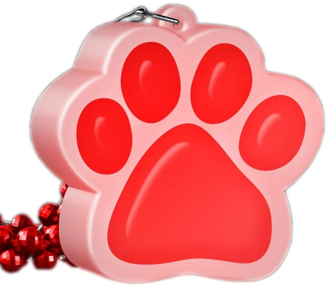 Alt view image 2 of 2 - blinkee light up red paw print charm necklace by