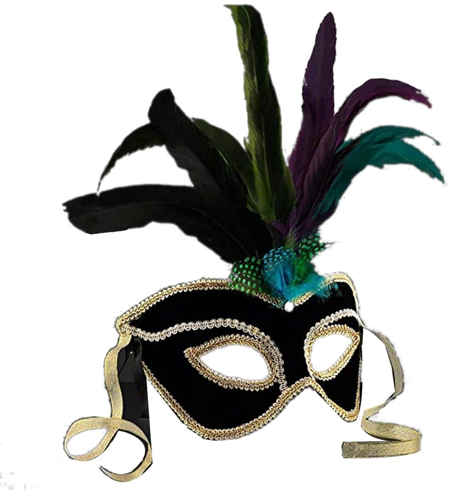 Main image of Blinkee NonLight Up Velvet and Feather Carnival Mask