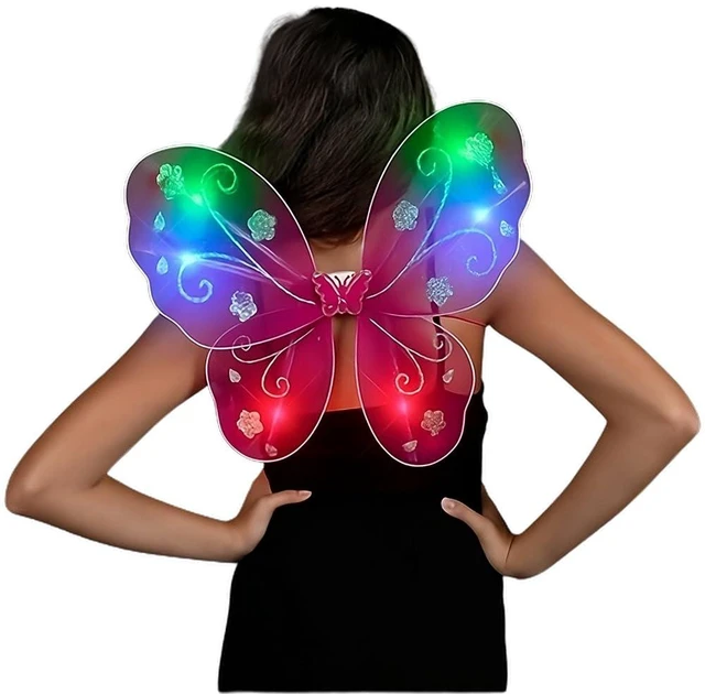 Main image of blinkee Light Up Fuchsia Fairy Butterfly Wings LED Halloween Costume for Trick or Treat