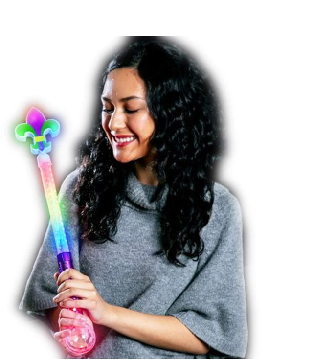 Main image of blinkee Light Up Fleur De Lis Wand Prism Ball
