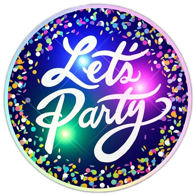 Main image of Light Up Lets Party Flashing Blinky Light Badge Pin