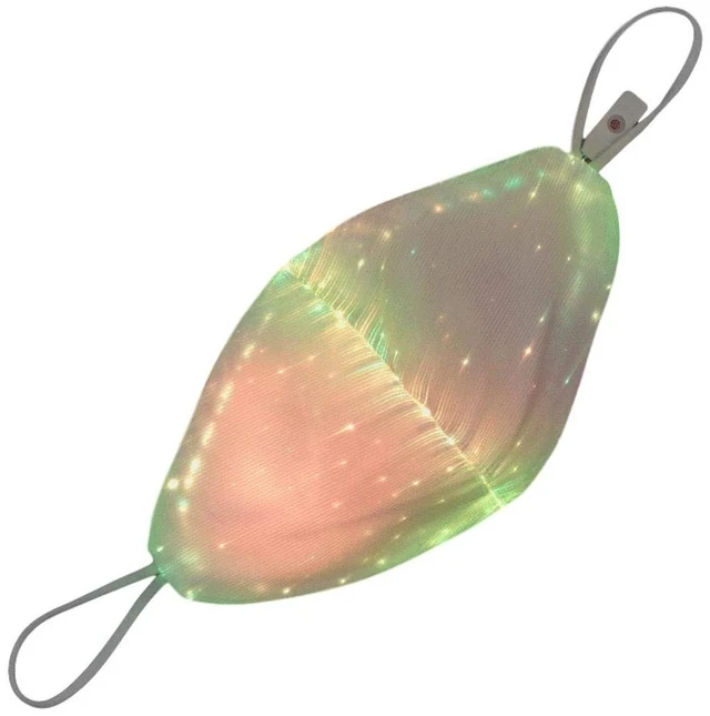 Main image of blinkee USB Fiber Optic Light Up Multicolor Face Mask in White Cup Shaped Fabric