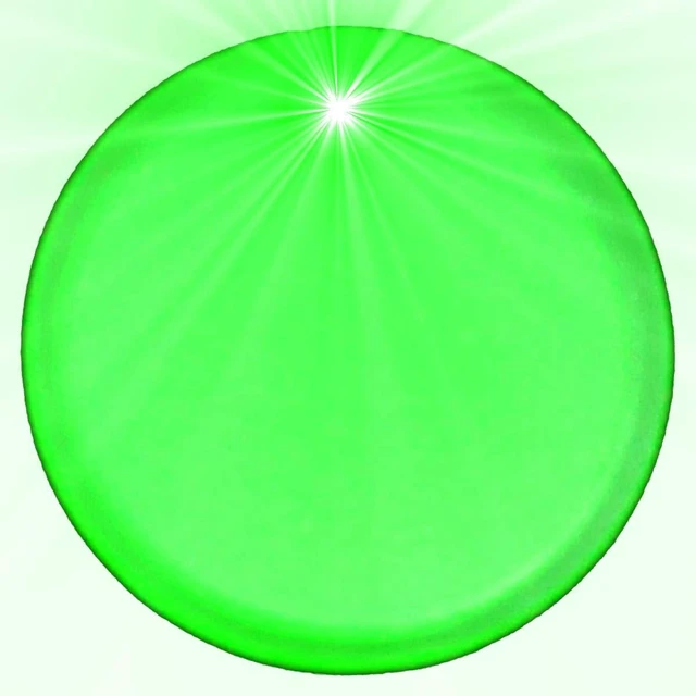 Alt view image 3 of 3 - Light Up Round Badge Pin Green