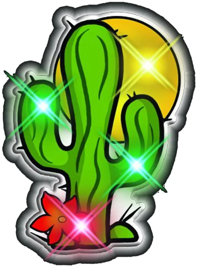 Main image of Desert Disco Cactus Flashing Body Light Lapel Pin by Blinkee