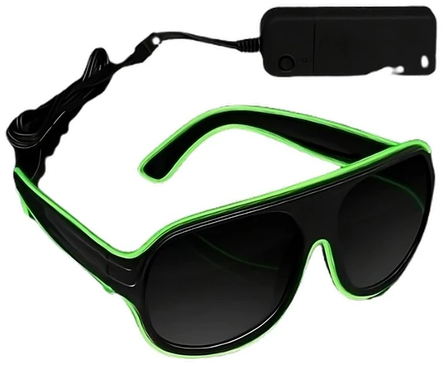 Alt view image 3 of 3 - blinkee Electro Luminescent Banray Sunglasses Green by