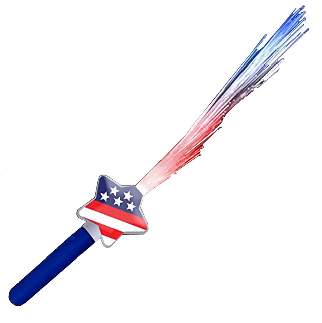 Alt view image 2 of 2 - Fiber Optic Stars and Stripes Wand