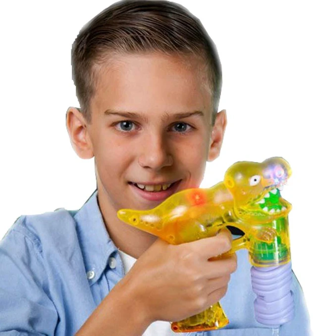 Alt view image 2 of 2 - T Rex Dinosaur Lighted Bubble Gun