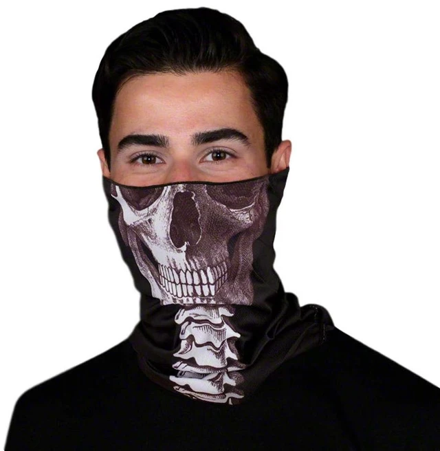 Main image of Stretchable Black Skeleton Face Wrap Neck Gaiter by Blinkee