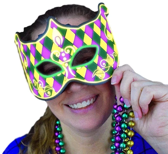 Main image of blinkee EL Electroluminescent Mardi Gras Mask Sound Activated