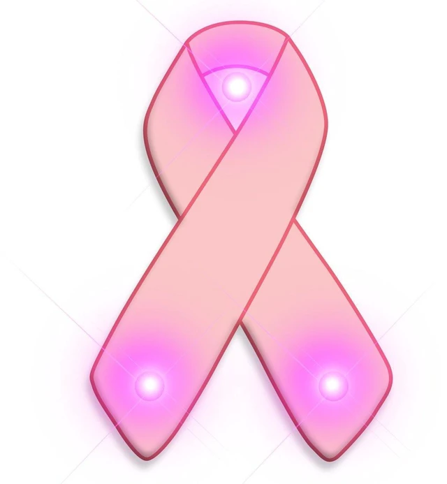 Main image of blinkee 3710000 Pink Ribbon Flashing Body Light Lapel Pins