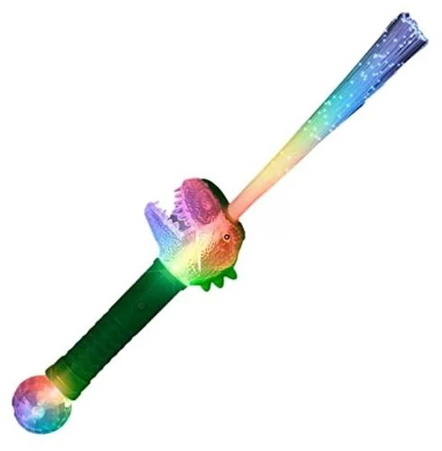 Main image of blinkee Light Up Fiber Optic Multicolor Dinosaur Prism Wand