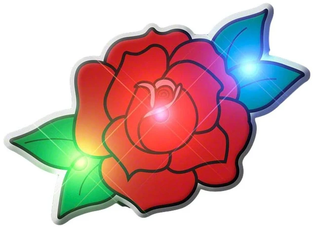 Main image of Red Rose Flashing Body Light Lapel Pins