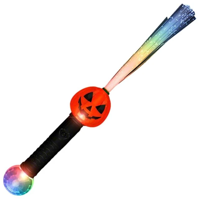 Main image of blinkee Flashing Fiber Optic Pumpkin Wand with Prism Ball