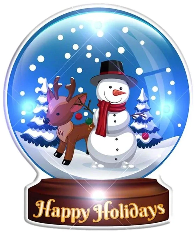 Main image of blinkee Light Up Christmas Happy Holidays Snowman Globe Body Light Pin