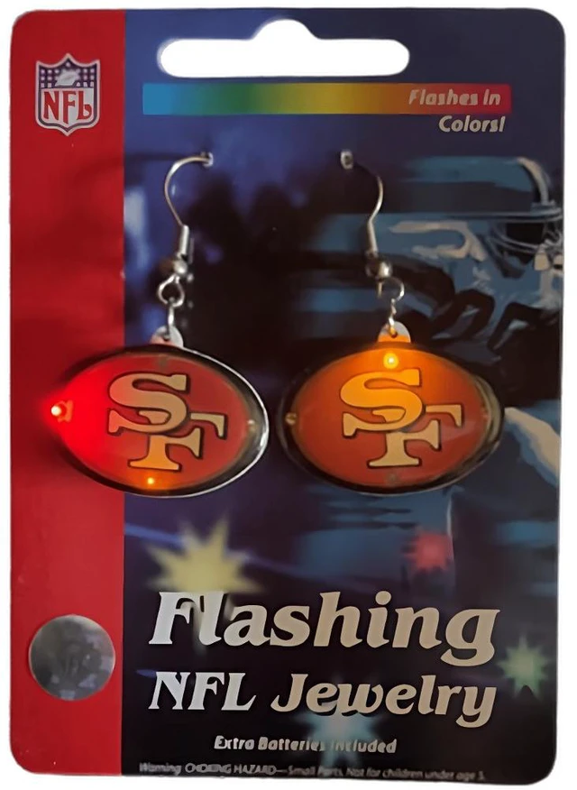 Main image of San Francisco 49ers NFL Officially Licensed Flashing Earrings