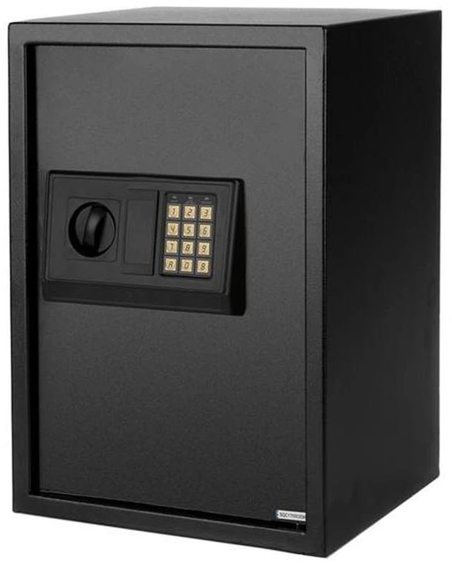 Main image of 41L E50EA Compact Electronic Battery Operated Safe Box Steel Plate Home Office Use Black