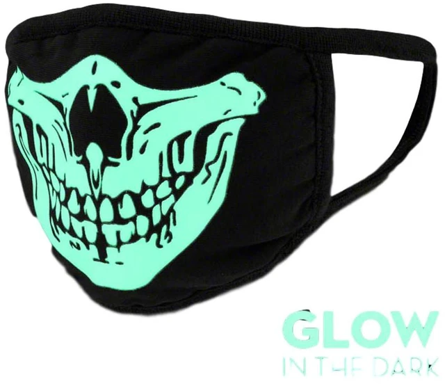 Main image of Glow in the Dark Reusable Washable Skull Face Mask Black for Halloween