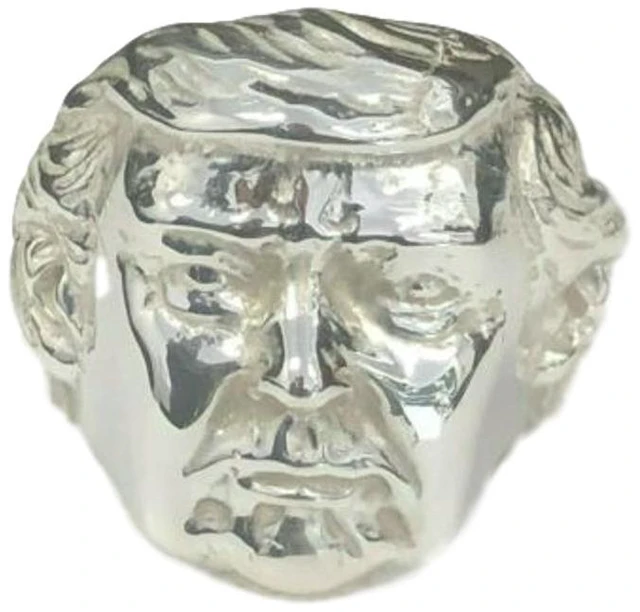 Main image of Size 13 Donald Trump MAGA Fashion Silver Plated Ring