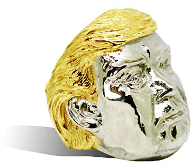 Main image of Size 9 Donald Trump MAGA Fashion Gold Silver Plated Ring