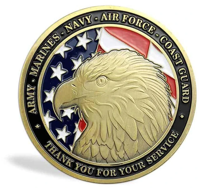 Main image of Army Navy Marine Air Force Coast Guard US Department of Defense Commemorative Coin