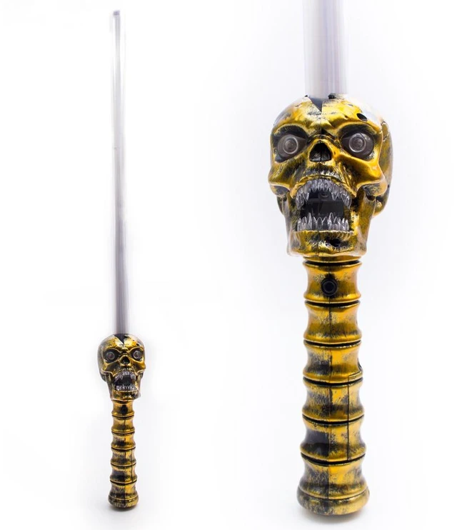 Main image of Musical Graveyard Gold Skull Light Up Color Changing Sword